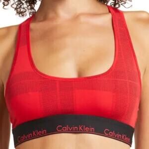 Calvin Klein Red Modern Cotton Racerback Bralette Sz M NWT
